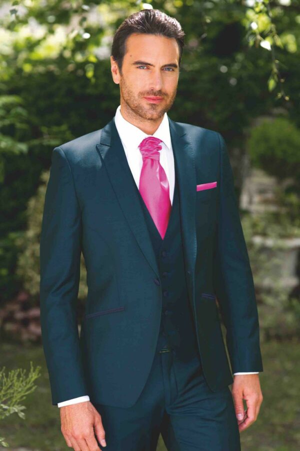 Costume mariage Parigi Bleu Vert avec Gilet – Image 3
