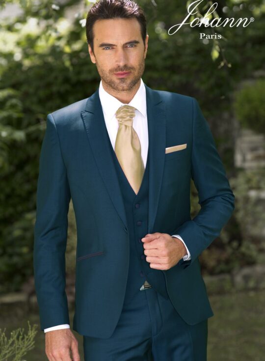 Costume homme bleu vert accessoires Gold