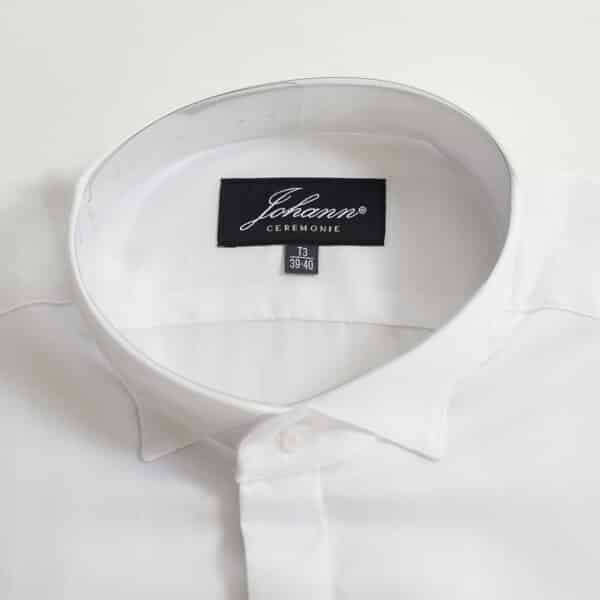 Chemise Cérémonie - Col cassé poignet mousquetaire - Blanche – Image 2