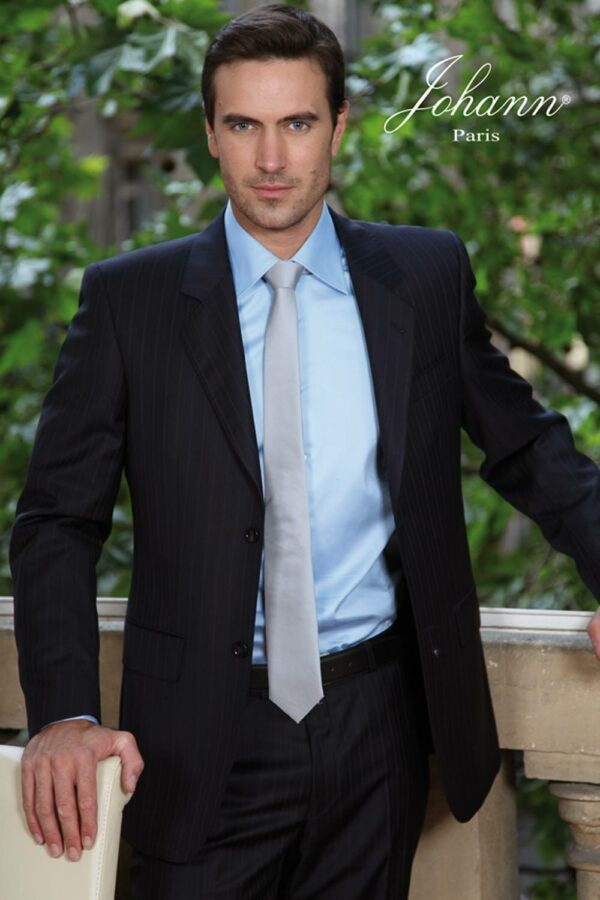 Chemise Business - Col classique satiné - Bleue – Image 2