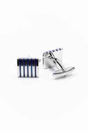 Boutons de manchette Rayé Bleu