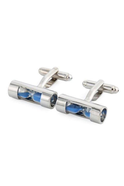 Bouton de manchette Sablier Bleu