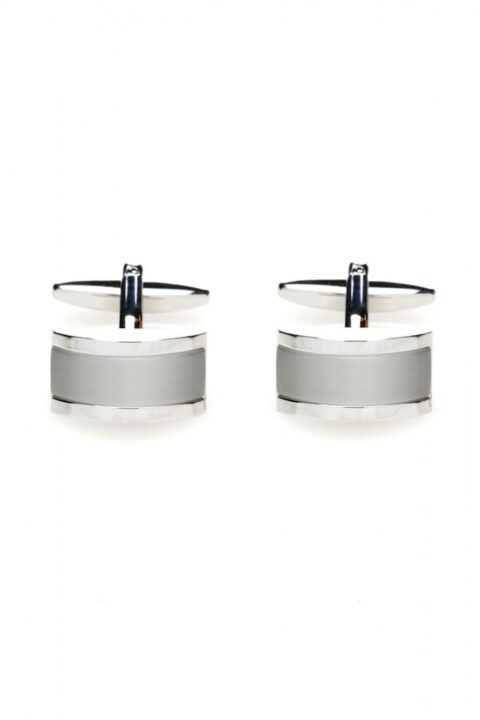 Boutons de manchette Demi-lune gris argent