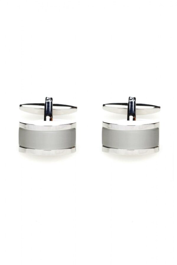 Boutons de manchette Demi-lune gris argent