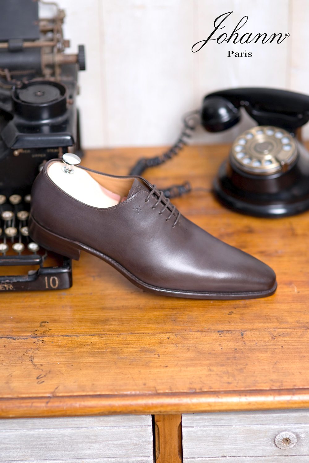 Chaussures Kennedy taupe Richelieu en cuir Johann Paris