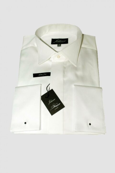 Chemise Cérémonie - Col cassé poignet mousquetaire - Ivoire