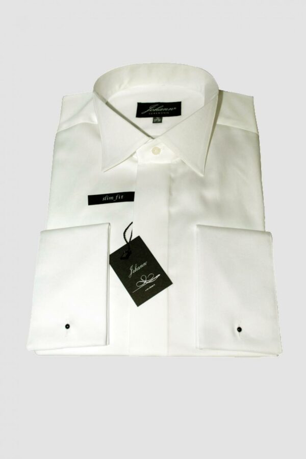 Chemise Cérémonie - Col cassé poignet mousquetaire - Ivoire