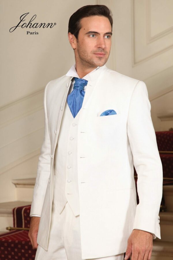 Gilet soie sauvage uni Blanc – Image 3