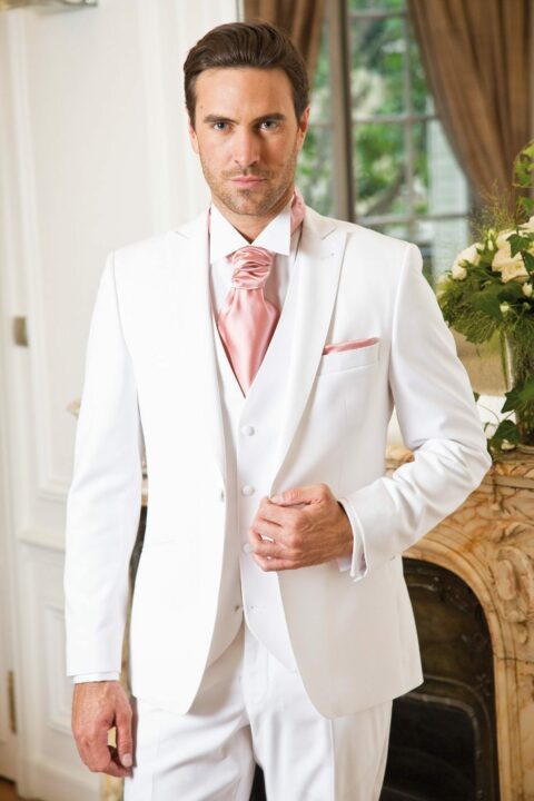 Costume Blanc 3 pièces – accessoires Rose Sorbet