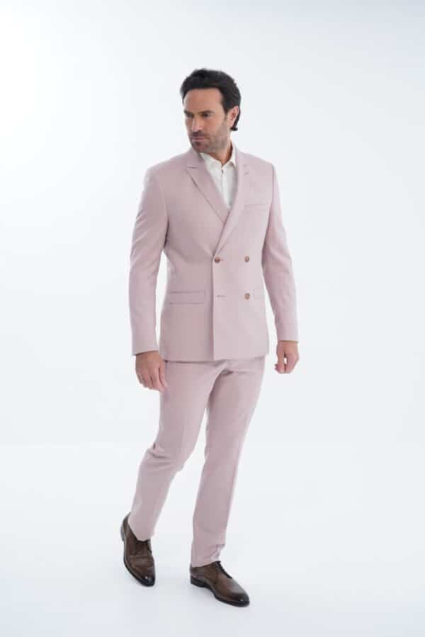 Costume sur-mesure croisé - Rose poudré – Image 4